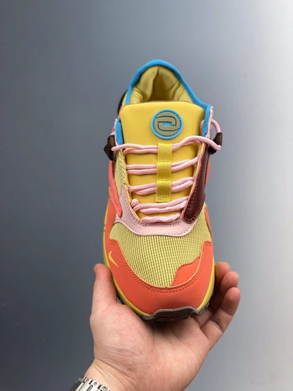Tênis Runner Malha Caqui Detalhe Laranja