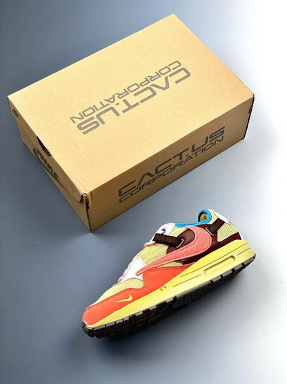 Tênis Runner Malha Caqui Detalhe Laranja
