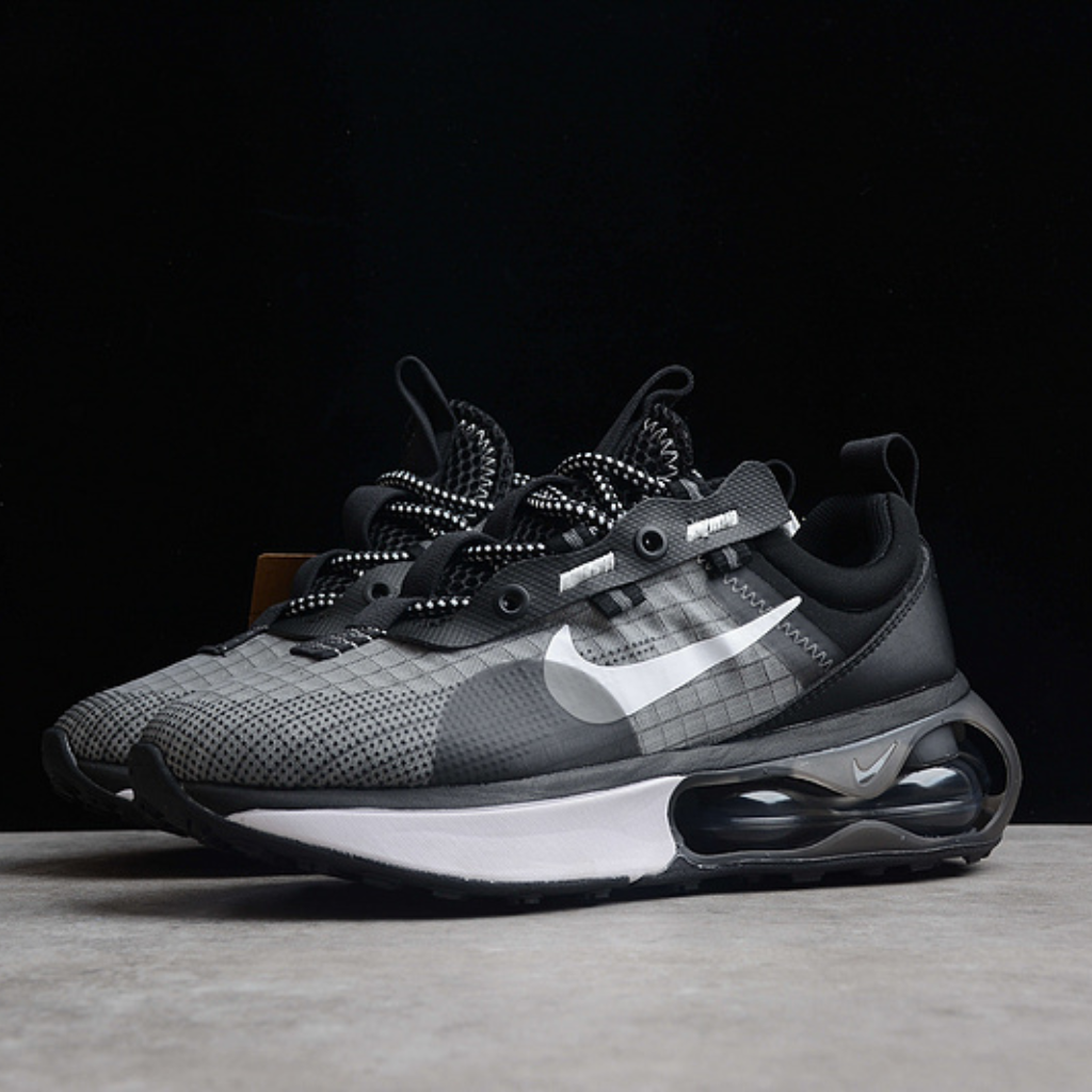 Tênis Runner Malha Preto Cinza e Branco