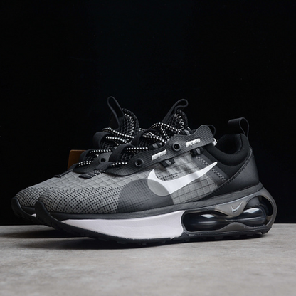Tênis Runner Malha Preto Cinza e Branco