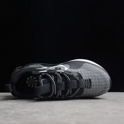 Tênis Runner Malha Preto Cinza e Branco