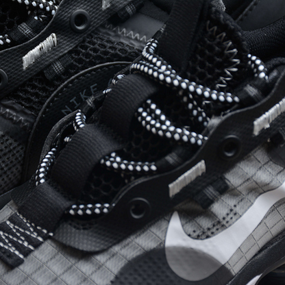Tênis Runner Malha Preto Cinza e Branco