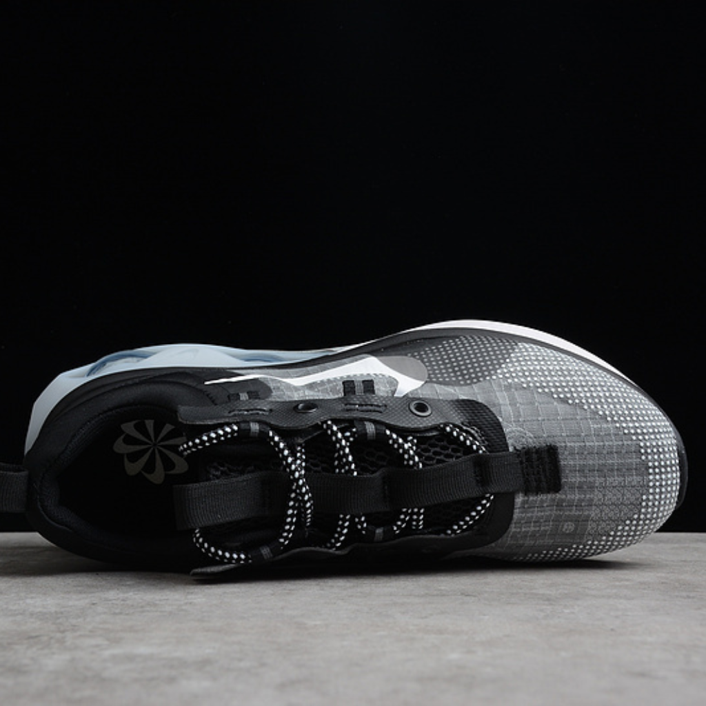 Tênis Runner Malha Preto Cinza Ferro Detalhe Branco