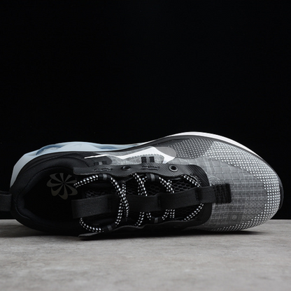 Tênis Runner Malha Preto Cinza Ferro Detalhe Branco