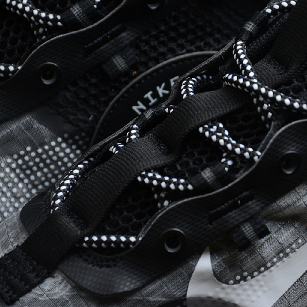Tênis Runner Malha Preto Cinza Ferro Detalhe Branco