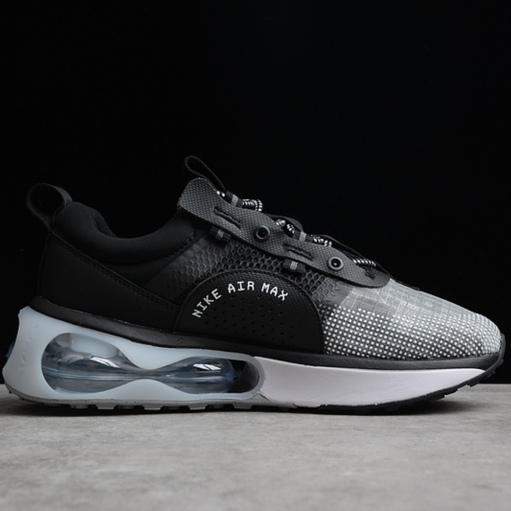Tênis Runner Malha Preto Cinza Ferro Detalhe Branco