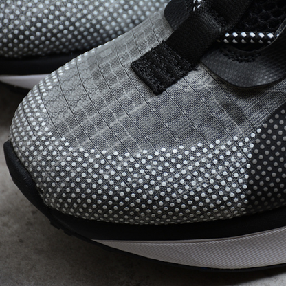Tênis Runner Malha Preto Cinza Ferro Detalhe Branco