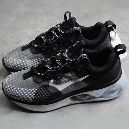 Tênis Runner Malha Preto Cinza Ferro Detalhe Branco