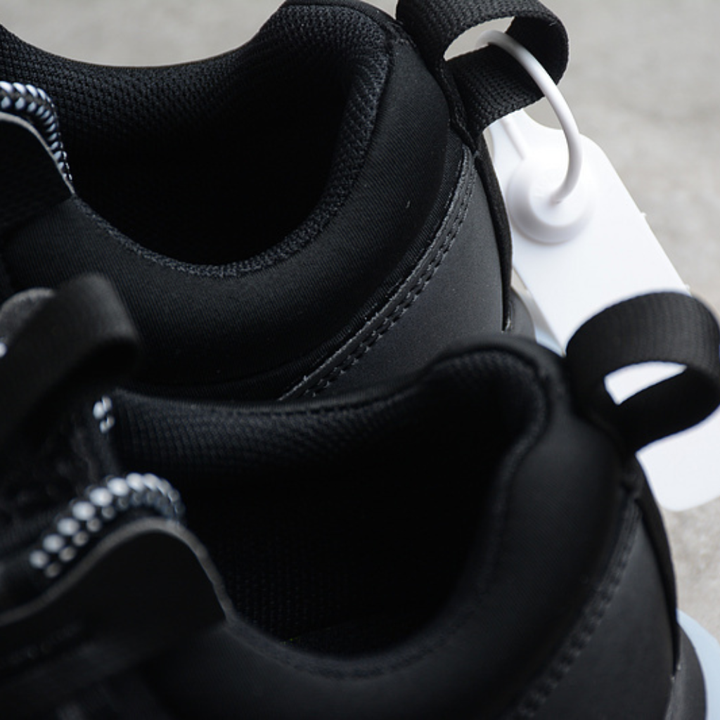 Tênis Runner Malha Preto Cinza Ferro Detalhe Branco