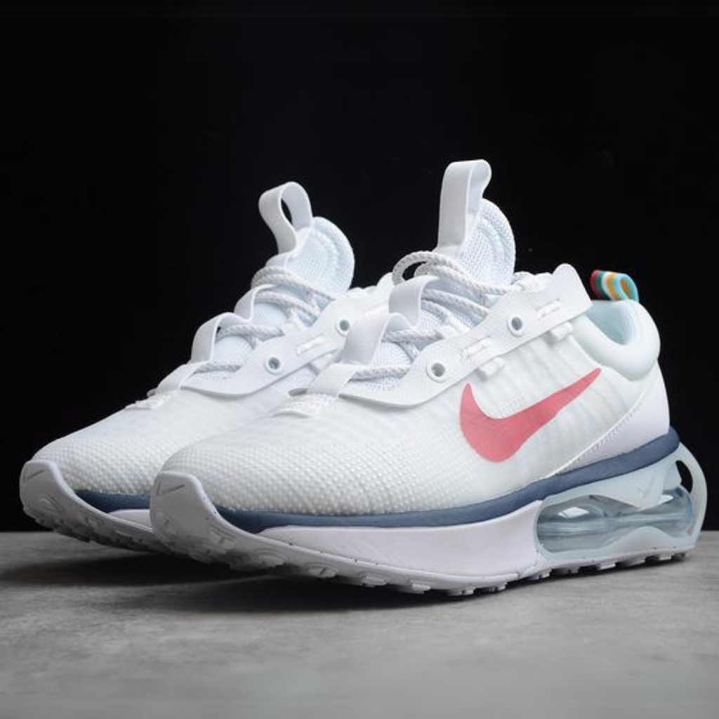 Tênis Runner Malha Branco Preto Vermelho