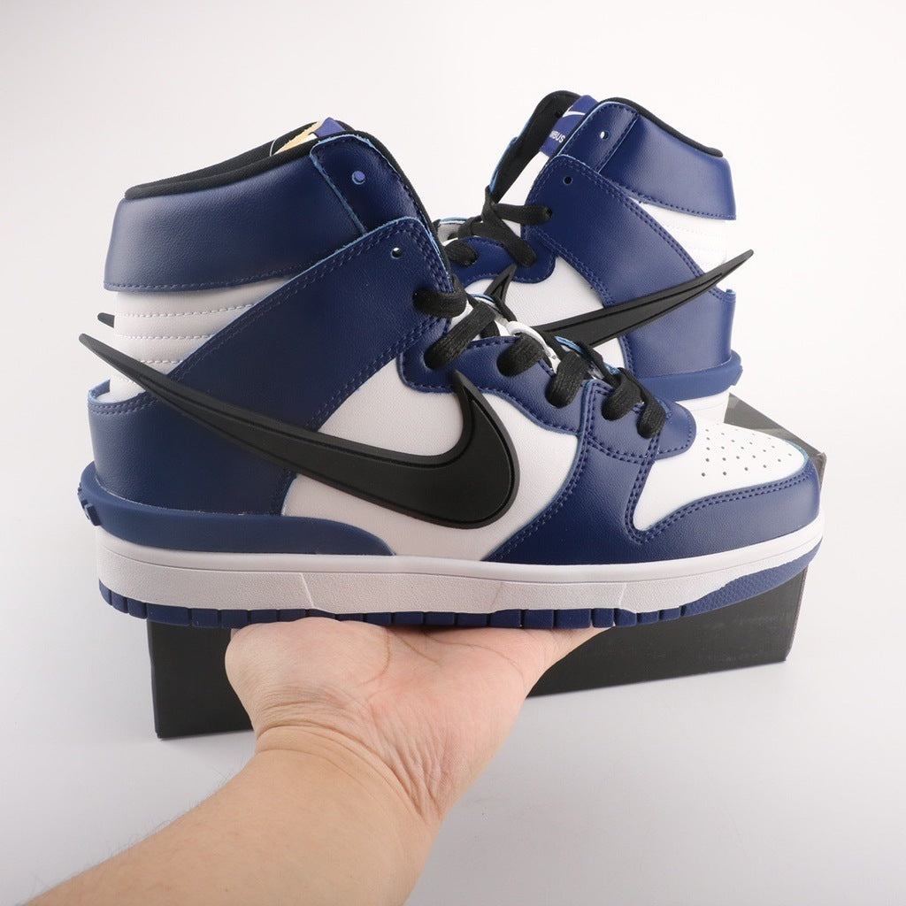 Tênis Cano Alto Couro Azul Royal