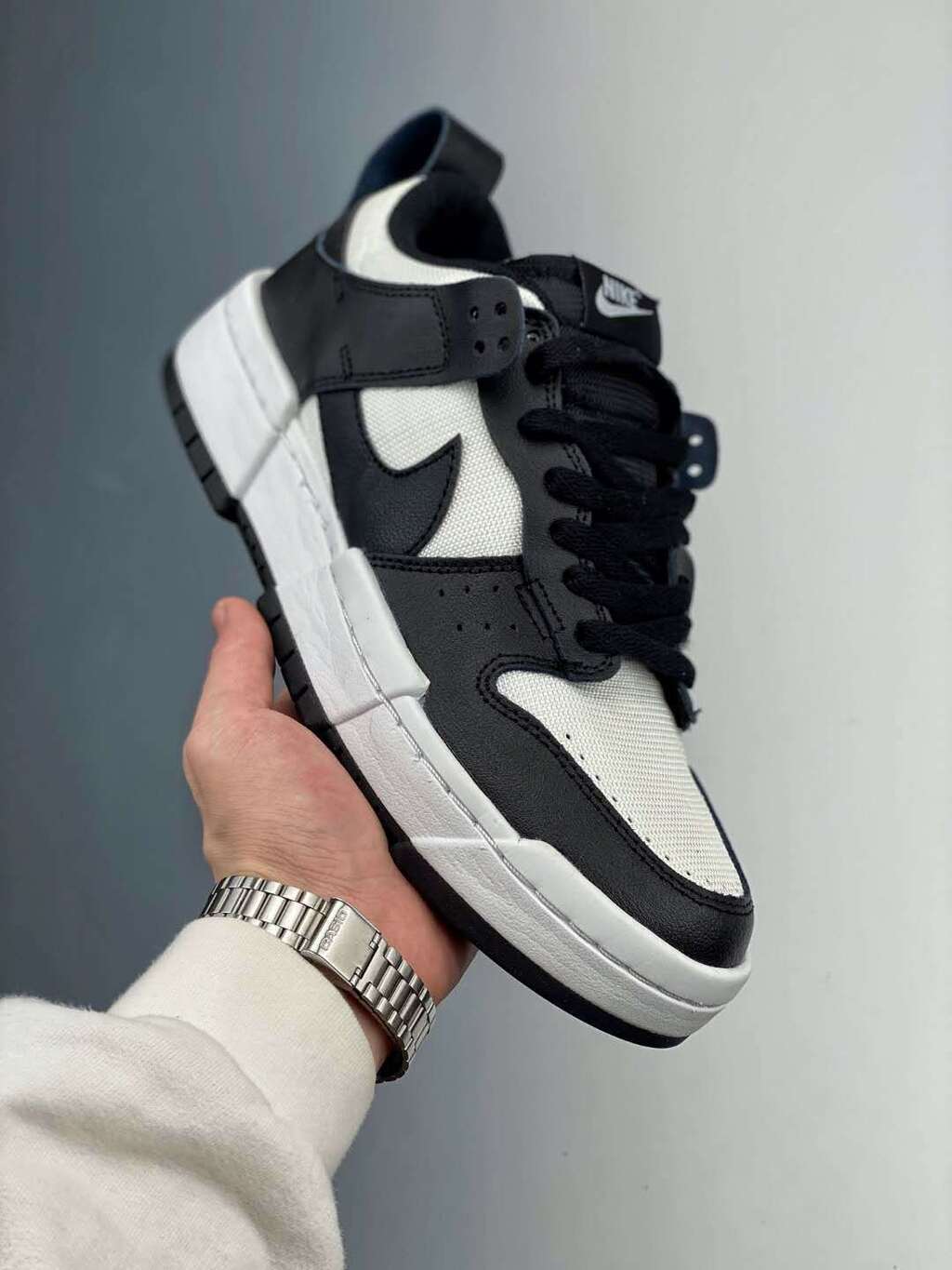 Tênis Skate Couro Cano Baixo Branco Preto