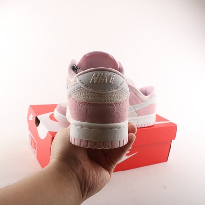 Tênis Cano Baixo Couro Rosa Pastel Detalhe Branco