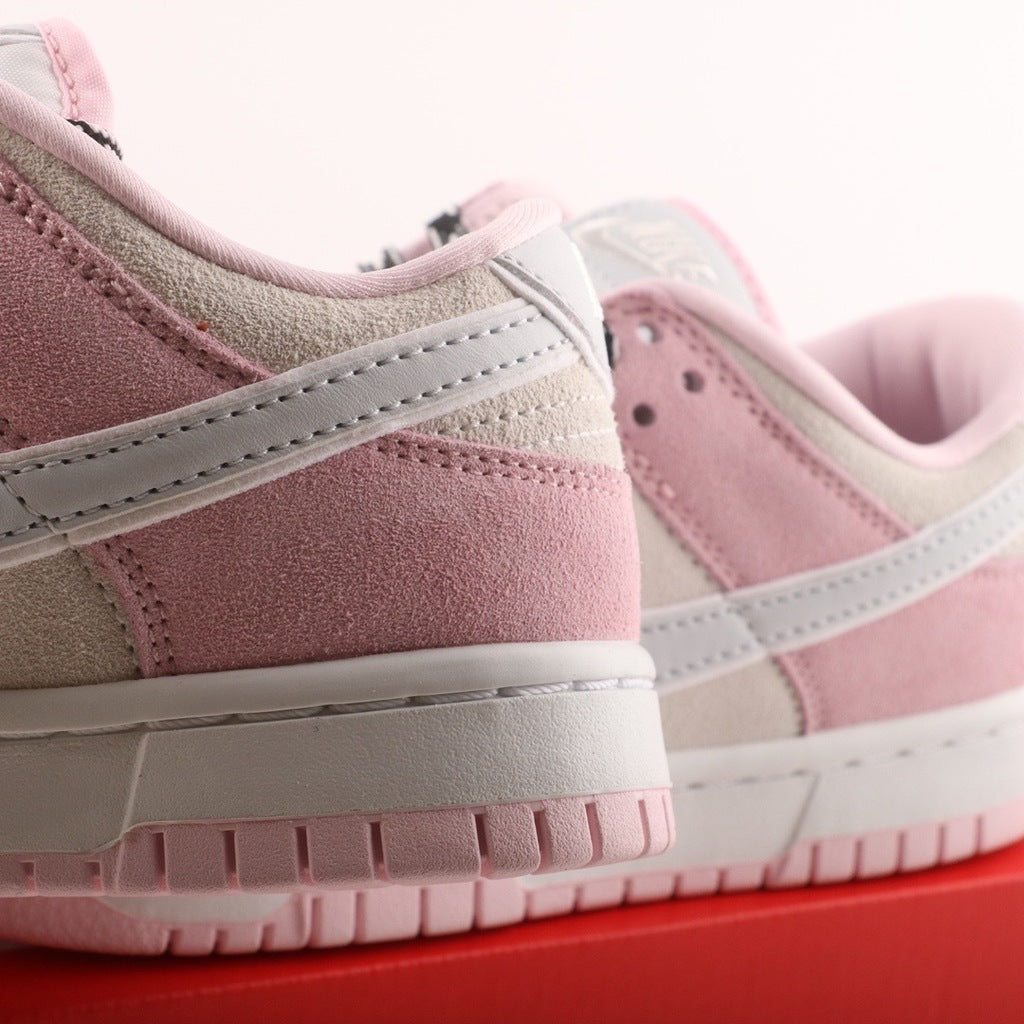 Tênis Cano Baixo Couro Rosa Pastel Detalhe Branco