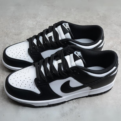 Tênis Cano Baixo Couro Preto e Branco