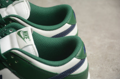 Tênis Cano Baixo Couro Verde Musgo Detalhe Azul Marinho