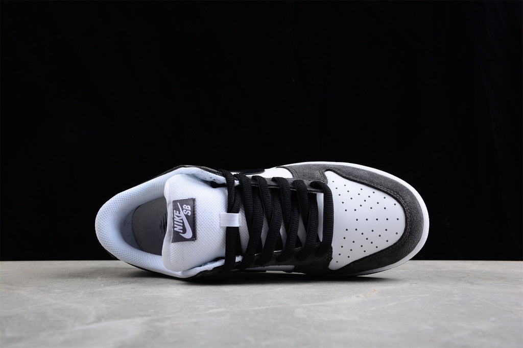 Tênis Skate Couro Cano Baixo Preto Branco