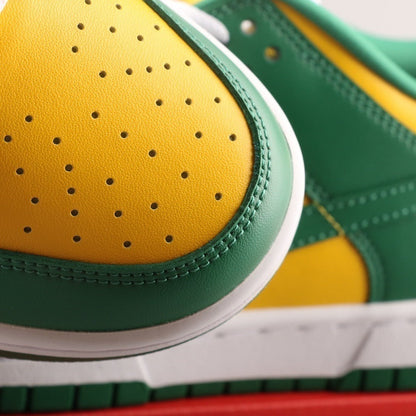 Tênis Cano Baixo Skate Couro Amarelo Verde e Branco