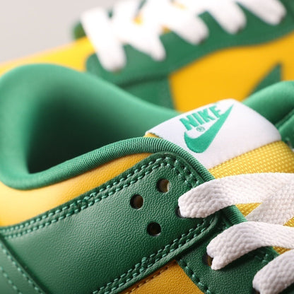 Tênis Cano Baixo Skate Couro Amarelo Verde e Branco