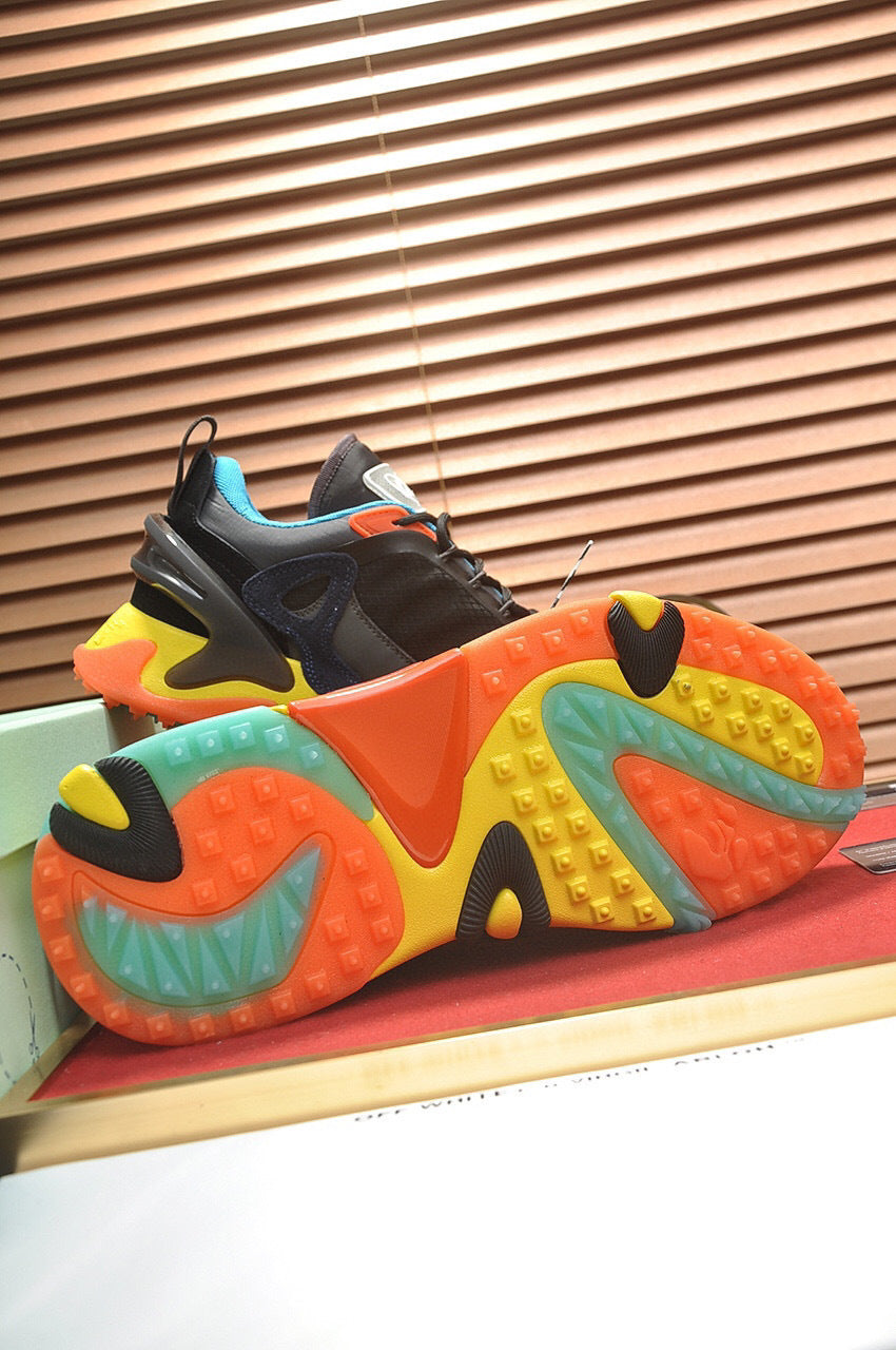 Tênis Runner Malha Multicolor Detalhe Listrado