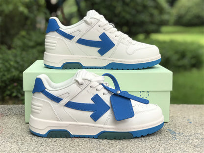 Tênis Cano Baixo Couro Branco Detalhe Azul
