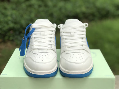Tênis Cano Baixo Couro Branco Detalhe Azul