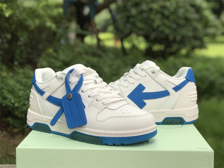 Tênis Cano Baixo Couro Branco Detalhe Azul