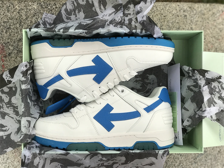 Tênis Cano Baixo Couro Branco Detalhe Azul