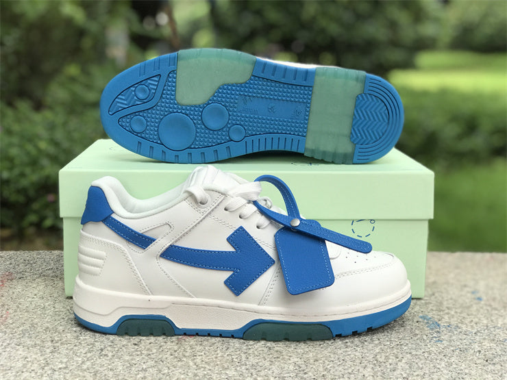 Tênis Cano Baixo Couro Branco Detalhe Azul