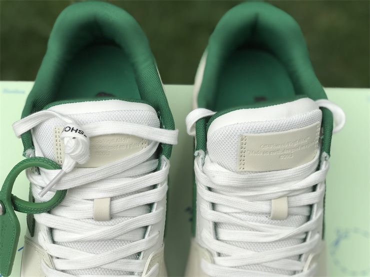 Tênis Couro Branco com Detalhe Verde Listra Lateral