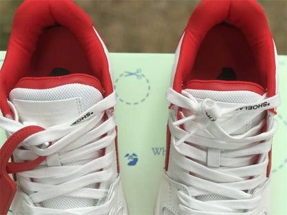 Tênis Couro Branco Detalhe Vermelho Listrado