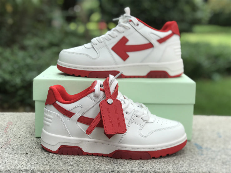 Tênis Couro Branco Detalhe Vermelho Listrado