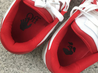 Tênis Couro Branco Detalhe Vermelho Listrado