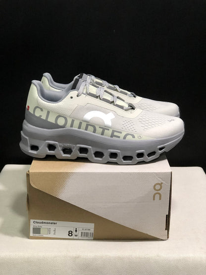 Tênis Runner Malha Branca Detalhe Cinza Solado Volumoso