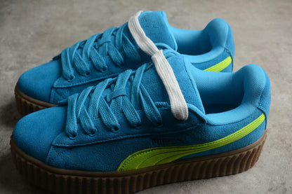 Tênis Plataforma Azul Solado Espesso Estilo Creeper