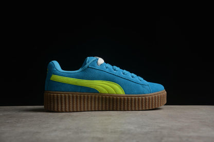 Tênis Plataforma Azul Solado Espesso Estilo Creeper