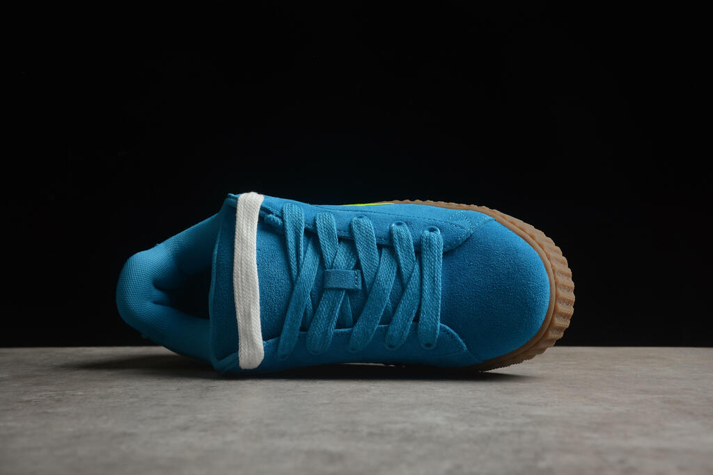 Tênis Plataforma Azul Solado Espesso Estilo Creeper