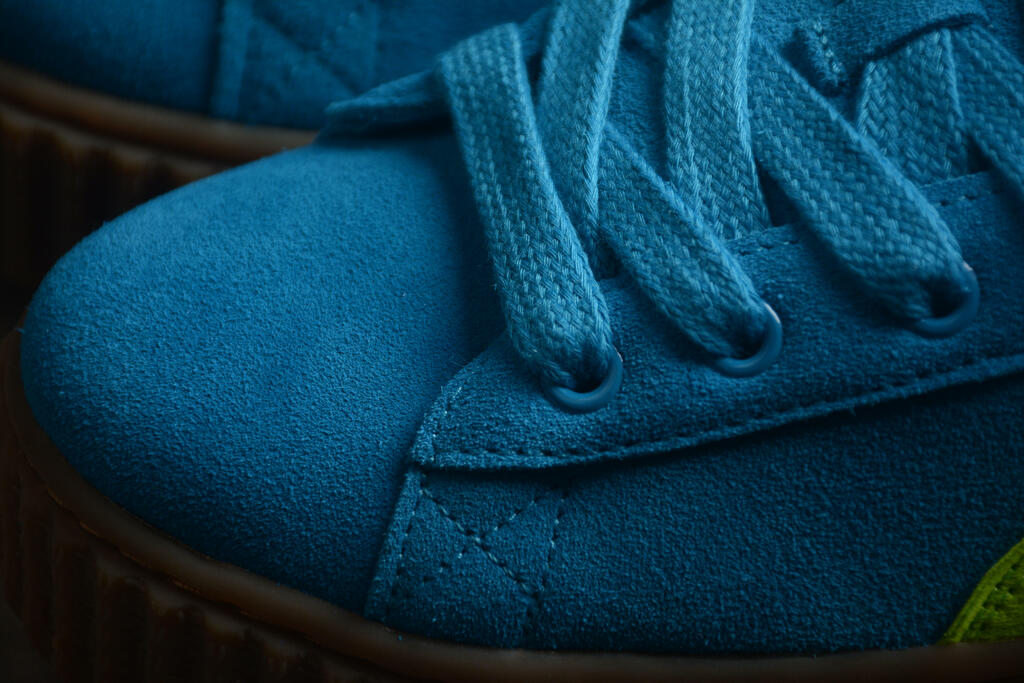 Tênis Plataforma Azul Solado Espesso Estilo Creeper