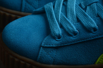 Tênis Plataforma Azul Solado Espesso Estilo Creeper