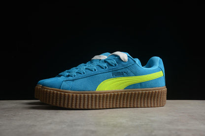 Tênis Plataforma Azul Solado Espesso Estilo Creeper