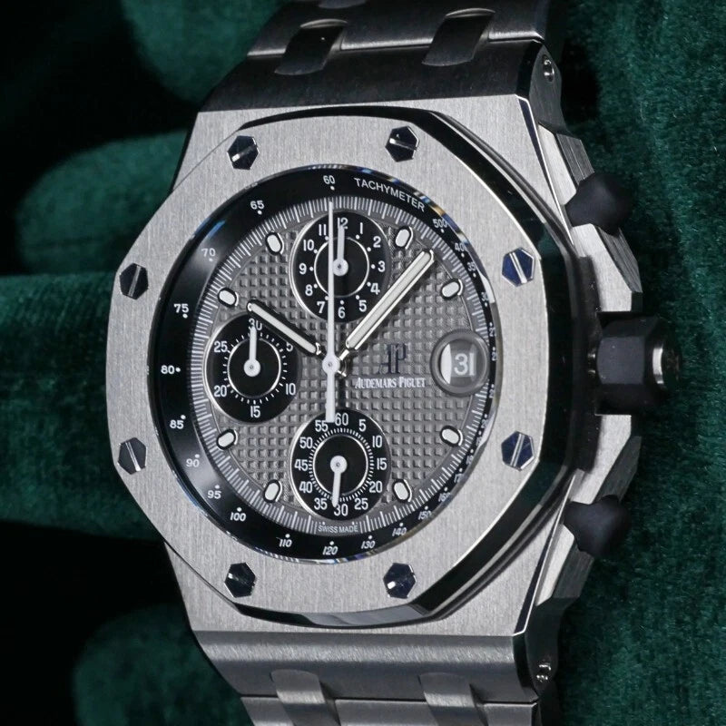 Relógio Automático Esportivo 42mm Cinza Grafite Pulseira Integrada