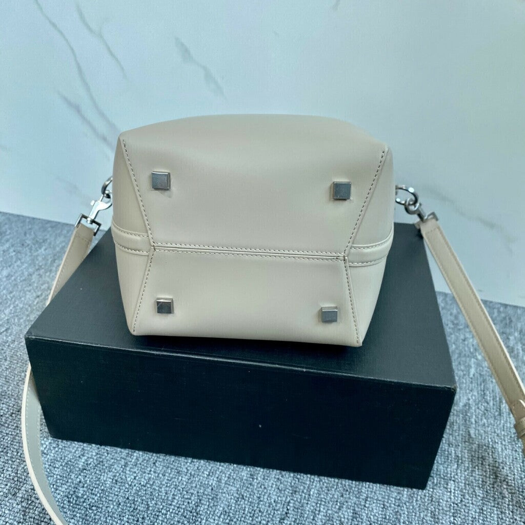 Bolsa Satchel Couro Branco Grande