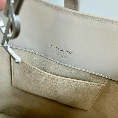 Bolsa Satchel Couro Branco Grande